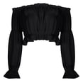 thumbnail image 1 of DuoJiaJ Women's Solid Color German Festival Ultra Short Bubble Sleeved Tank Top Shoulder Top Ding Dong Suit T-Shirt Bras Black, 1 of 4