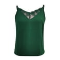 thumbnail image 1 of DuoJiaJ Women's Solid Color Lace Patchwork Sleeveless Casual Vest Top Women’s Casual Ribbed Knit Tank Tops, 1 of 3