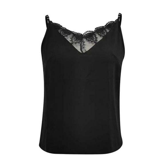 DuoJiaJ Women's Solid Color Lace Patchwork Sleeveless Casual Vest Top Women’s Casual Ribbed Knit Tank Tops