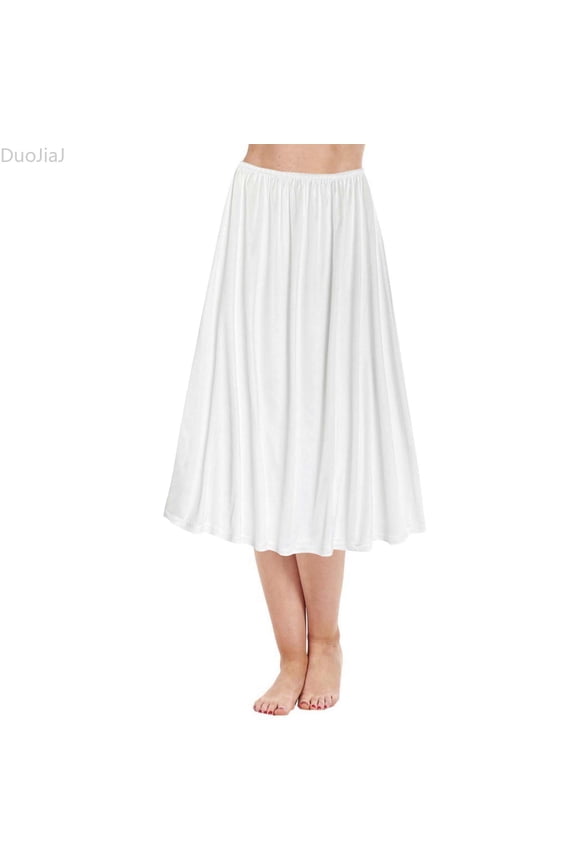 Women's Solid Color Skirt Base Skirt No Penetration Skirt (70CM) Skirts For Women White One Size