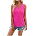 thumbnail image 1 of DuoJiaJ Women's Solid Color V Neck Sleeveless Vest Tank Comfort Top Cotton Tank Tops for Women, 1 of 4