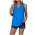 thumbnail image 1 of DuoJiaJ Women's Solid Color V Neck Sleeveless Vest Tank Comfort Top Cotton Tank Tops for Women, 1 of 4