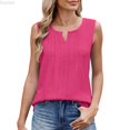thumbnail image 1 of DuoJiaJ Women's Solid Color V Neck Stretch Sleeveless Loose Chiffon Vest Summer Tank Tops Women Red XL, 1 of 5