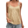 thumbnail image 1 of DuoJiaJ Women's Sparkly Sequin Camisole Top Stylish Layering Underwear For Parties And Events Women’s Boho Flowy Summer Tops Beige, 1 of 3