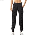 thumbnail image 1 of DuoJiaJ Women's Sports Loose Running Yoga Fitness Pocket Casual Nine Bound Leg Pants Women's Wide Leg Pants Black XL, 1 of 4