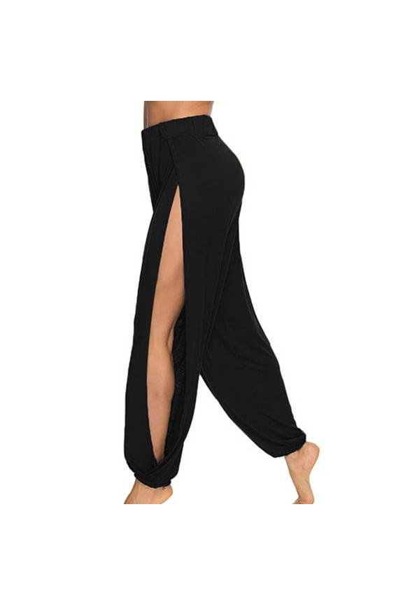 Women's Sporty High Slit Bohemian Harem Yoga Pants Plus Size Casual Pants