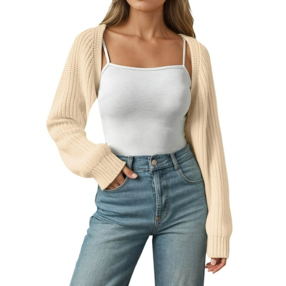 DuoJiaJ Women's Sweater Coat Short Cardigan Jacket For Fall Layering Versatile Casual Outerwear For Everyday Style Oversized Sweaters For Women Beige XL