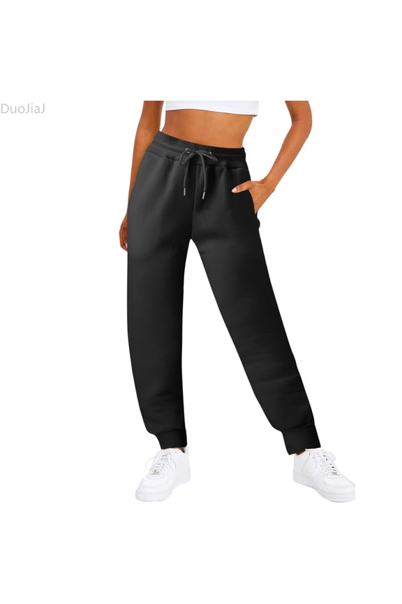 Women's Sweatpants Joggers Athletic Pants Casual Trousers Pockets Black L