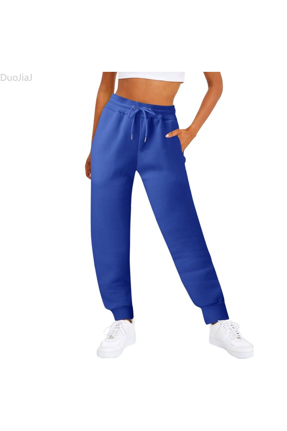 Women's Sweatpants Joggers Athletic Pants Casual Trousers Pockets Blue M