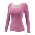 thumbnail image 1 of DuoJiaJ Women's Thermal Underwear Brushed Long Underwear Set Cold Weather Pajama Tops Winter Underwear Women Purple M, 1 of 5