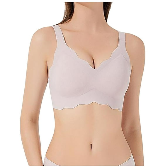 DuoJiaJ Women's Thin Seamless Breathable And Comfortable Push Up Bra Without Underwire And Soft Support Bras for Women Purple