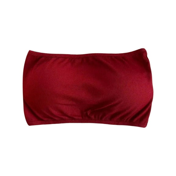 DuoJiaJ Women's Tube Tops Stretchy Comfortable Seamless Basic Tank Tops For Casual Wear Daily Outfits And Plus Size Bras Red