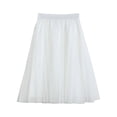 thumbnail image 1 of DuoJiaJ Women's Tulle Skirts A-Line Knee Length Mesh Pleated Skirt High Waist Midi Vintage Skirts,White One Size, 1 of 4