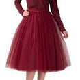 thumbnail image 1 of DuoJiaJ Women's Tutu Skirts Knee Length Tulle Adults Skirt Plus Size Vintage Princess Puffy Skirt,Red One Size, 1 of 4