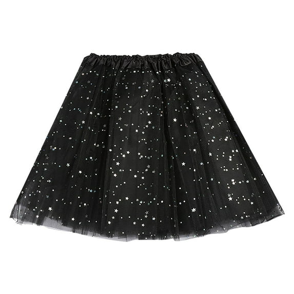 DuoJiaJ Women's Tutu Skirts Mini Layered Adults Dancing Skirt Vintage Princess Puffy Skirt,Black One Size