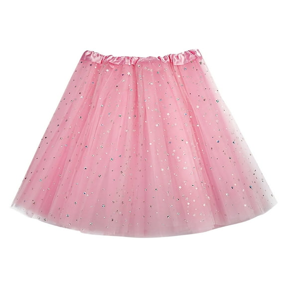 DuoJiaJ Women's Tutu Skirts Mini Layered Adults Dancing Skirt Vintage Princess Puffy Skirt,Pink One Size