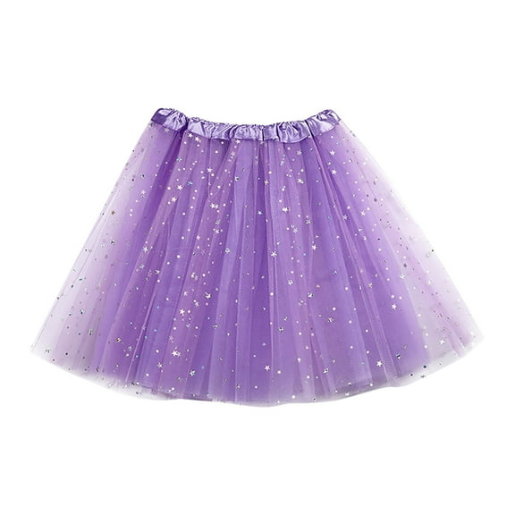 DuoJiaJ Women's Tutu Skirts Mini Layered Adults Dancing Skirt Vintage Princess Puffy Skirt,Purple One Size