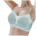 thumbnail image 1 of DuoJiaJ Women's Ultra Thin Seamless Vest Soft Support Large Chest Small Half Fixed Cup Breathable Bra Sports Bras for Women Blue, 1 of 4