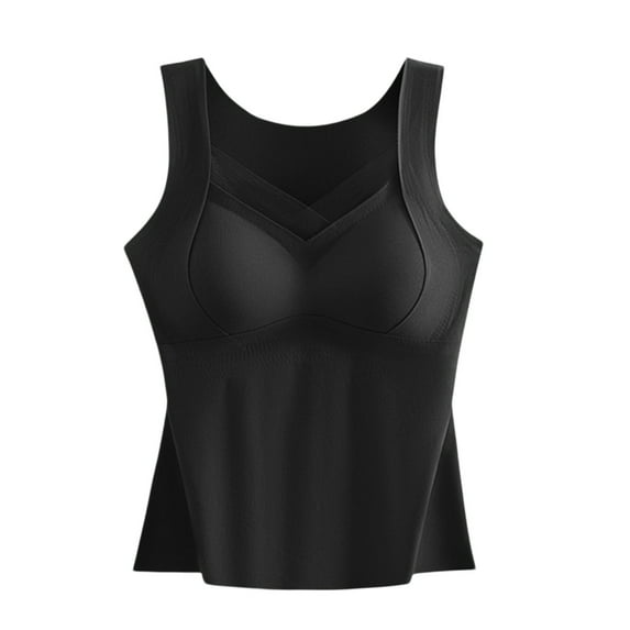 DuoJiaJ Women's Underwire One Smooth U Light T Shirt Convertible Bra Cotton Tank Tops for Women