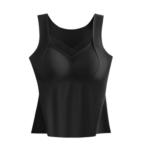 DuoJiaJ Women's Underwire One Smooth U Light T Shirt Convertible Bra Cotton Tank Tops for Women