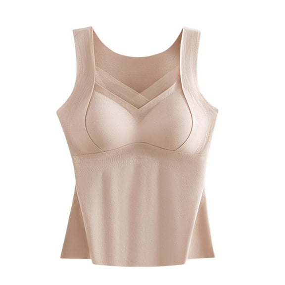 DuoJiaJ Women's Underwire One Smooth U Light T Shirt Convertible Bra Cotton Tank Tops for Women