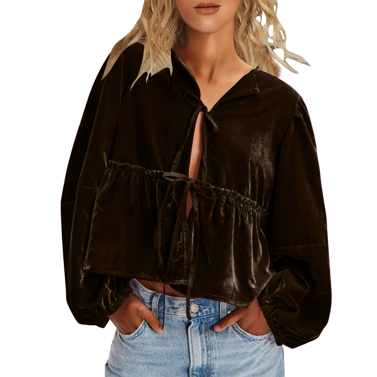 Texas True long sleeve velvet top main image 1