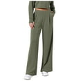 thumbnail image 1 of DuoJiaJ Women's Wide Leg Pants High Elastic Waisted In The Back Business Work Trousers Long Straight Suit Pants For Summer Women’s Linen Casual Pants for Summer, 1 of 5