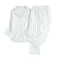 thumbnail image 1 of DuoJiaJ Women's Winter Warm Outfits Gold Velvet Long Sleeve Shirt Trousers Pajama Sets Women's Pajamas Sets White, 1 of 2