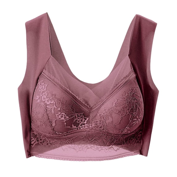 DuoJiaJ Women's Wireless Bra With Seamless Smooth Comfort Wirefree T Shirt Bra T-Shirt Bras Brown