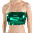 thumbnail image 1 of DuoJiaJ Women's Wrap Around Leather Solid Color Tube Top Shirt Performance Tops Wireless Bras Green, 1 of 4