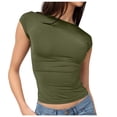 thumbnail image 1 of DuoJiaJ Womens Backless Tops Open Back Shirts Summer Crop Tops Short Sleeve Cute Clothes Tops 2025 Women’s Summer Tops Multicolor L, 1 of 3