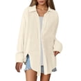 thumbnail image 1 of DuoJiaJ Womens Button Down Shirts Long Sleeve Dress Shirt Textured Collared Work Blouse Dressy Casual Tops Beige L, 1 of 5