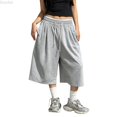 thumbnail image 1 of DuoJiaJ Womens Capri Pants, Drawstring Loose Cropped Sweatpants Casual Gray L, 1 of 5