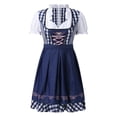 thumbnail image 1 of DuoJiaJ Womens Dirndl Dress, Short Sleeve Body Sculpting Bavarian Stage Performance Gown Blue XXXXXL, 1 of 5
