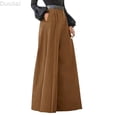 thumbnail image 1 of DuoJiaJ Womens Long Pants High Waist Wide Leg Loose Fit Casual Trousers with Pocket Brown L, 1 of 4