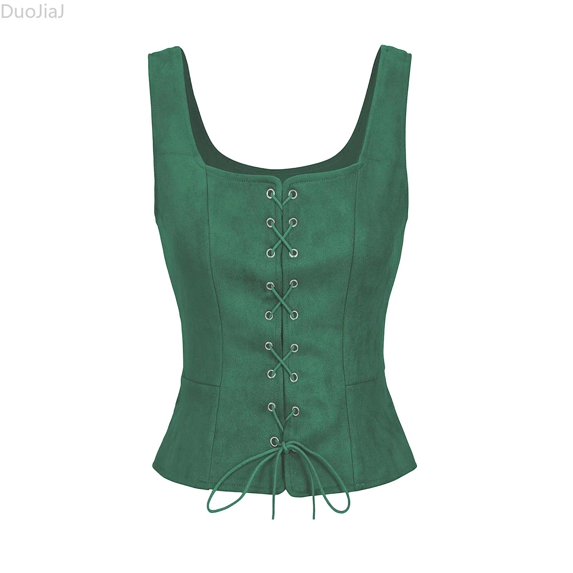 DuoJiaJ Womens Shaping Bodice, Tight Fit Role Play Corset Top Green Sizes S-3XL
