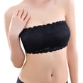 thumbnail image 1 of DuoJiaJ Womens Padded Bandeau Bra Wire Free Strapless Convertible Bralettes Basic Layer Tube Top Bra Plus Size Bras Black, 1 of 5