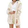 thumbnail image 1 of DuoJiaJ Womens Pajamas Three Piece Vest Shorts Jacket Plush Pajamas Three Piece Set Silk Pajamas For Women Beige, 1 of 5