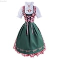 thumbnail image 1 of DuoJiaJ Womens Plus Size Dirndl Dress, Short Sleeve Embroidered Bavarian Oktoberfest Gown Red M, 1 of 6
