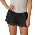thumbnail image 1 of DuoJiaJ Womens Shorts, High Waist Wide Leg Lace Casual Bottoms Black L, 1 of 5
