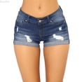 thumbnail image 1 of DuoJiaJ Womens Shorts Jeans Y2k Summer Vintage Low Rise Ripped Mini Denim Shorts Blue M, 1 of 3