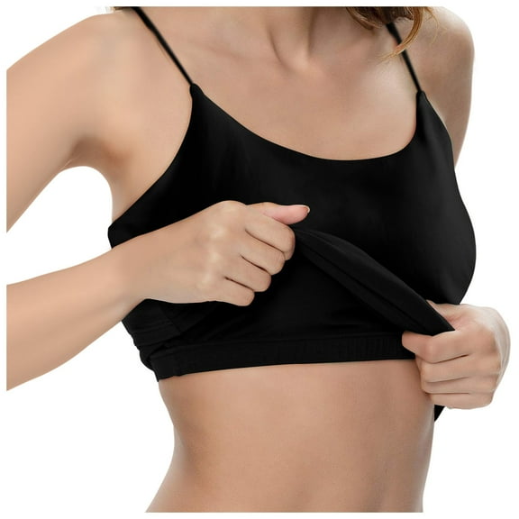 DuoJiaJ Womens Solid Camisoles Tops With Built In Padded Bra Basic Breathable Tank Tops Vest Padded Sports Tank Tops Women