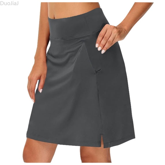 DuoJiaJ Womens Sports Tennis Yoga Short Skirt Casual Solid Color Bottom Skirt Set Skirts For Women Gray XXL