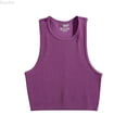 thumbnail image 1 of DuoJiaJ Womens Summer Casual Fashion Sleeveless Short Cropped Navel Tank Top Women Workout Tank Tops Purple S, 1 of 3