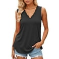 thumbnail image 1 of DuoJiaJ Womens Summer Tank Tops Loose Fit Lace V Neck Sleeveless Tops Shirts Dressy Casual Flowy Plus Size Women’s Tops Black L, 1 of 4