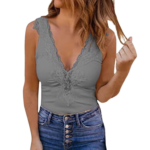 DuoJiaJ Womens Tank Top Summer Daily Sleeveless V Neck Fashion Tops Solid Color Casual Shirts Plus Size Women’s Cotton Tank Tops