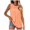 thumbnail image 1 of DuoJiaJ Womens Tank Tops Summer Pleated Crew Neck Sleeveless Tops For Women Ruched Loose Cotton Tank Tops for Women, 1 of 5