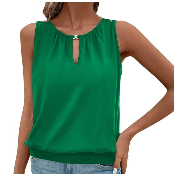 DuoJiaJ Womens Tank Tops V Neck Keyhole Basic Solid Casual Summer Sleeveless Regular Fit Blouse Shirt Breathable Yoga Tank Tops for Women