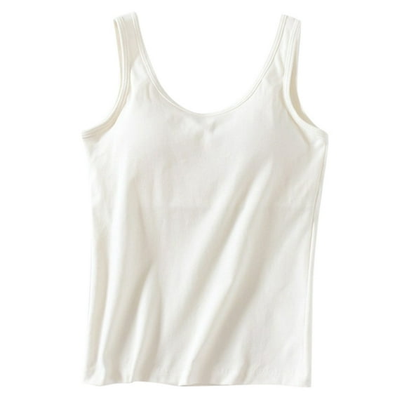 DuoJiaJ Womens Tank Tops With Built In Bras 2025 Summer Casual Crew Neck Sleeveless Camisole Cotton Padded Workout Tops Women’s Lace Trim Tank Tops