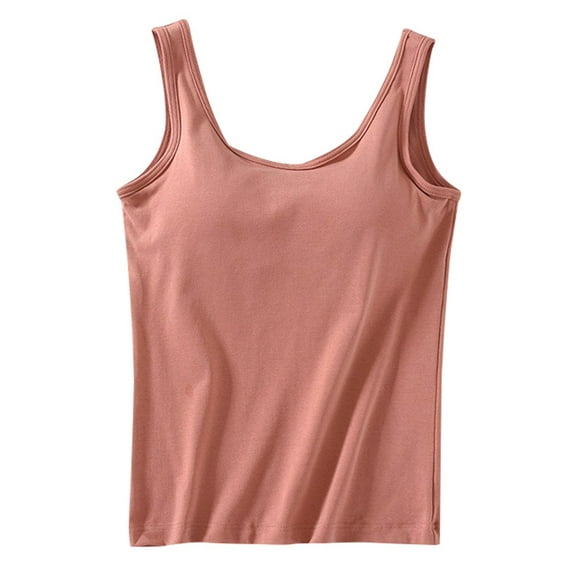 DuoJiaJ Womens Tank Tops With Built In Bras 2025 Summer Casual Crew Neck Sleeveless Camisole Cotton Padded Workout Tops Women’s Lace Trim Tank Tops